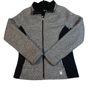 Spyder Stella Zip Heathered Gray and Black Track Jacket